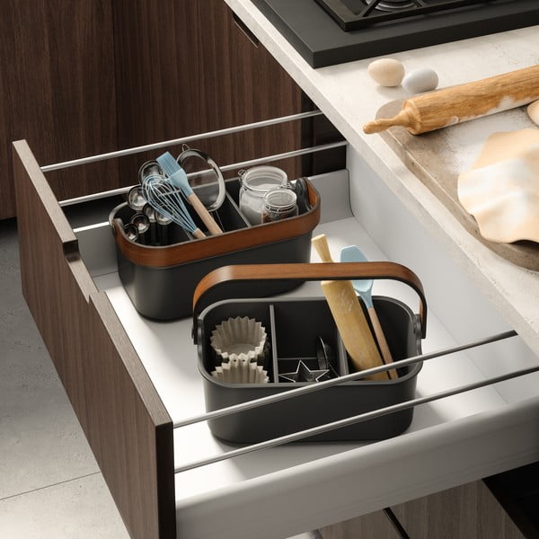 Organizer da bagno nero in plastica riciclata Bellwood - Umbra-image-2