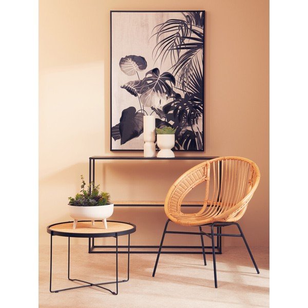 Tavolino da salotto rotondo di colore naturale in rattan ø 60 cm Depok – Premier Housewares-image-3