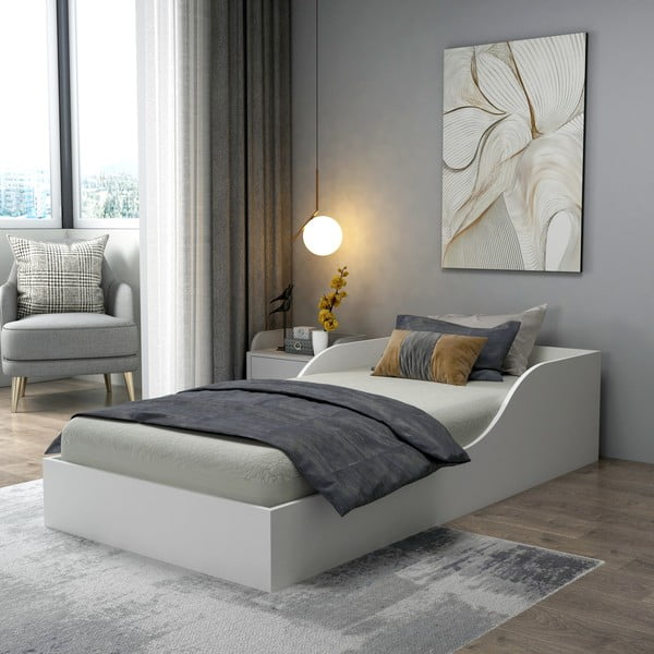 Letto singolo bianco 90x190 cm Oya - Kalune Design-image-2