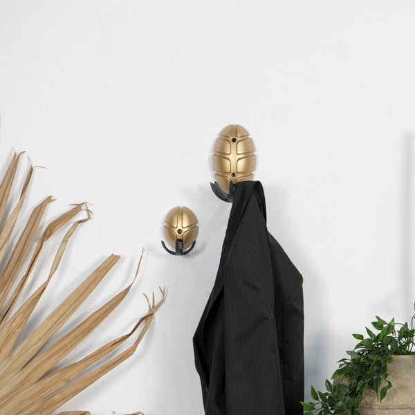 Gancio da parete nero/dorato in plastica Tick – Spinder Design-image-3