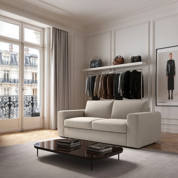 Divano beige rivestito in velluto 218 cm Baga – Rodier-image-1