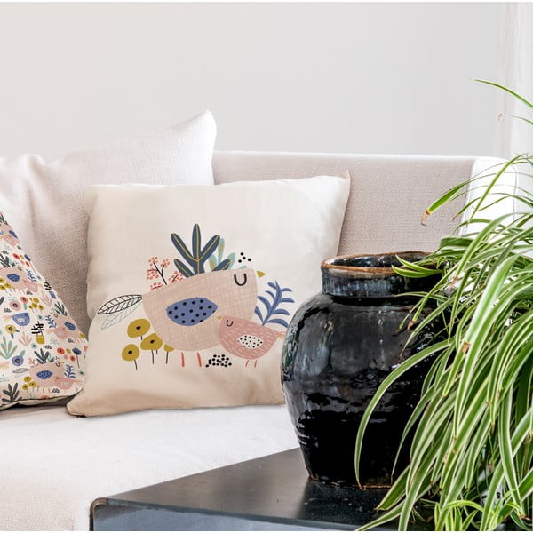 Cuscino in cotone, 45 x 45 cm Bird Family - Butter Kings-image-1