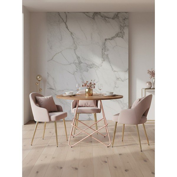 Tavolo da pranzo rotondo in olmo massiccio ø 80 cm District – Premier Housewares-image-1