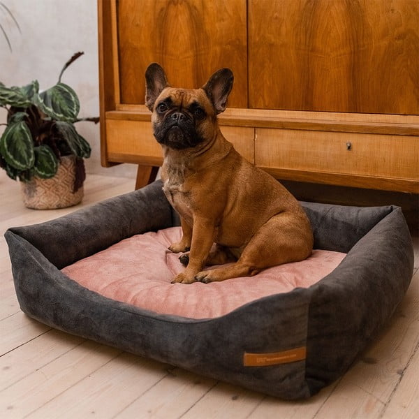 Letto per cani rosa-grigio scuro 75x85 cm SoftBED Eco L - Rexproduct-image-1