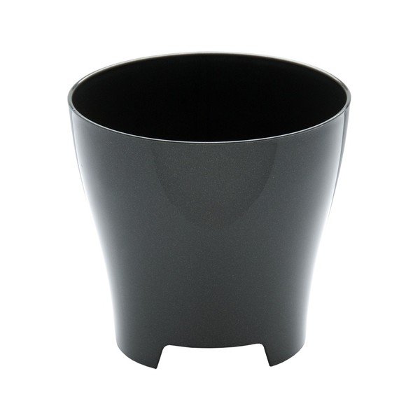 Vaso grigio antracite Luna, ø 14 cm - Plastia