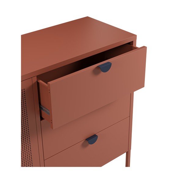 Credenza color terracotta in metallo 140x90x40 cm Sayla – Marckeric-image-3