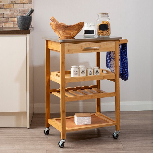 Tavolino da servizio in bambù su ruote 41x58 cm Harlow – Premier Housewares-image-2