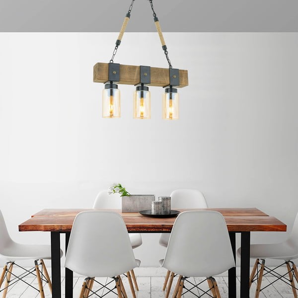 Lampada a sospensione in legno di abete Simona - Opviq lights-image-1