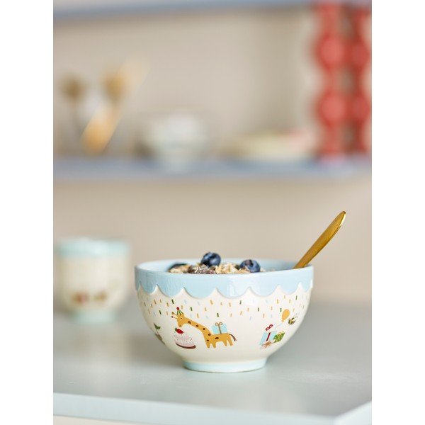 Ciotola per bambini azzurra/color crema in gres ø 13,5 cm Celebrate – Bloomingville Mini-image-1