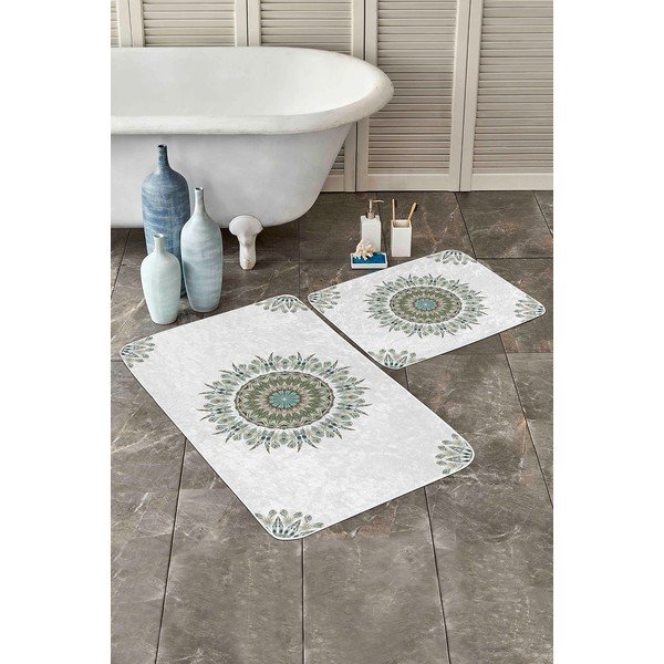 Tappetini da bagno bianchi in set da 2 60x100 cm - Mila Home-image-1