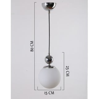 Lampadario argentato con paralume in vetro ø 15 cm Marble – Squid Lighting