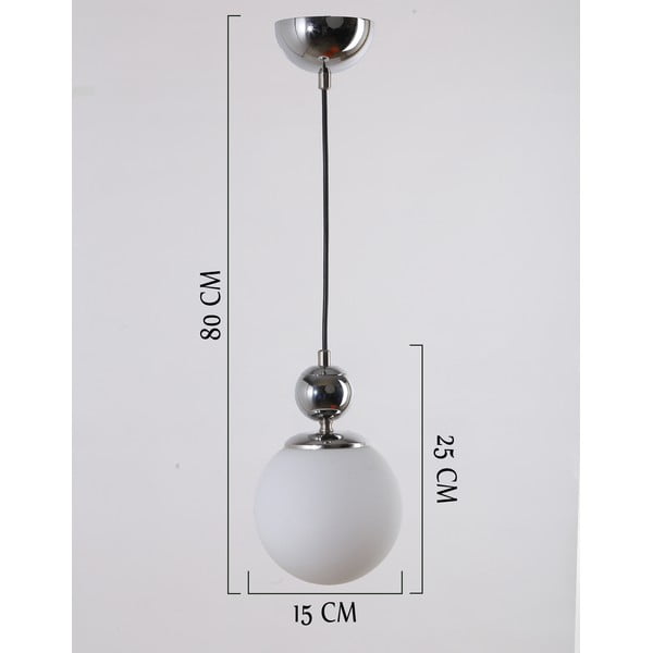Lampadario argentato con paralume in vetro ø 15 cm Marble – Squid Lighting-image-3
