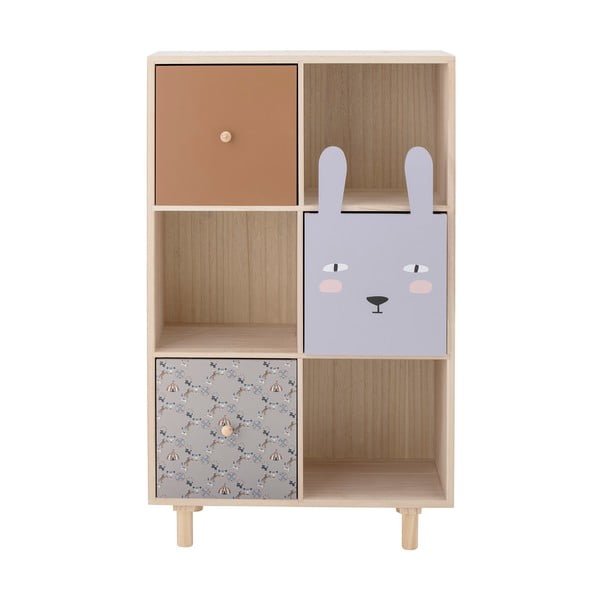 Libreria per bambini in legno massiccio pavlovnia in colore naturale 55x89,5 cm Calle - Bloomingville Mini-image-2