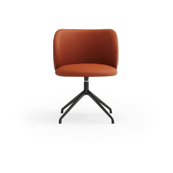 Sedia da pranzo arancione in imbottito Mogi – Teulat-image-1