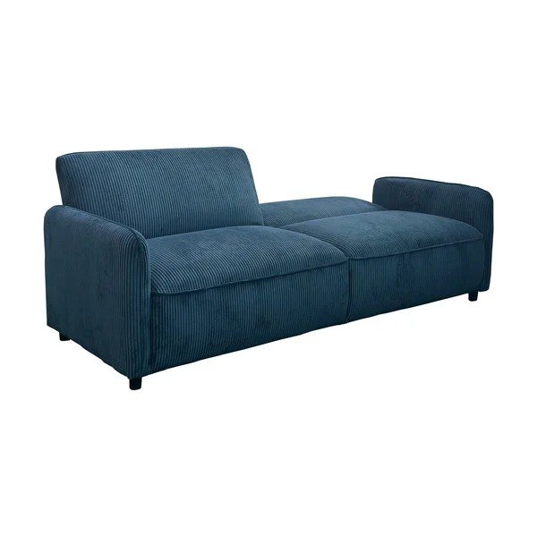 Divano blu reclinabile/allungabile con rivestimento in velluto a coste 209 cm Alicia – Støraa-image-3