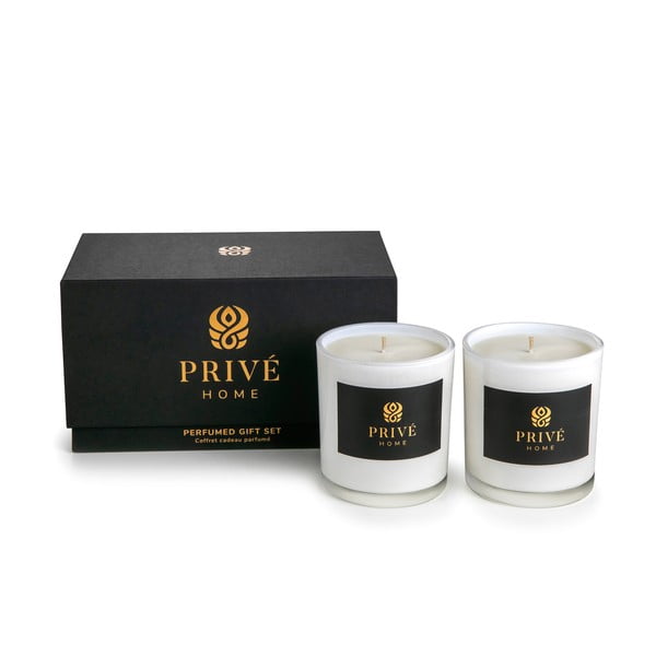 Set di 2 candele profumate bianche Mûre-Musc/Rose Pivoine - Privé Home