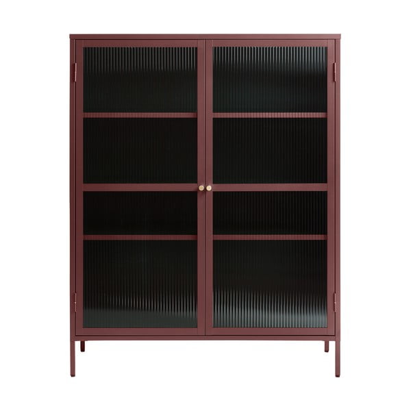 Vetrina in metallo rosso Bronco, altezza 140 cm - Unique Furniture