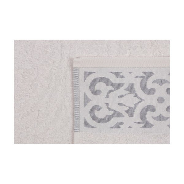 Set di 2 asciugamani bianchi con finiture grigie Grace - Soft Kiss-image-4