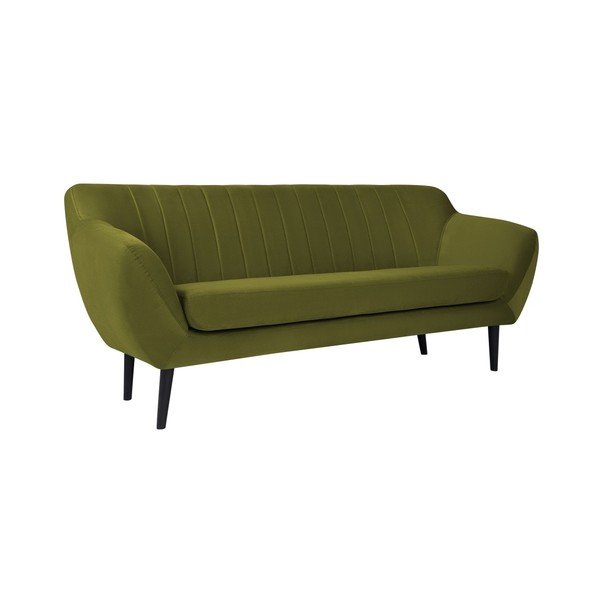Divano in velluto verde , 188 cm Toscane - Mazzini Sofas-image-2