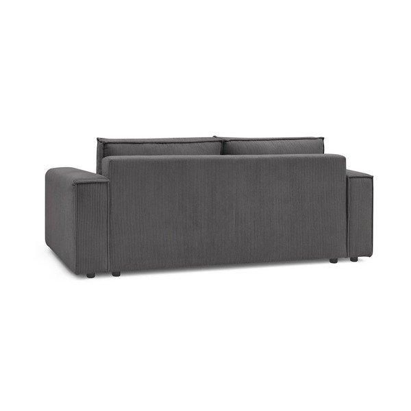 Divano in velluto a coste grigio scuro 245 cm Nihad - Bobochic Paris-image-4