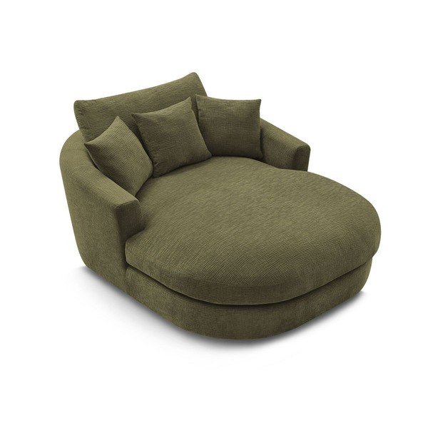 Poltrona verde con rivestimento in ciniglia Belem – Bobochic Paris-image-4