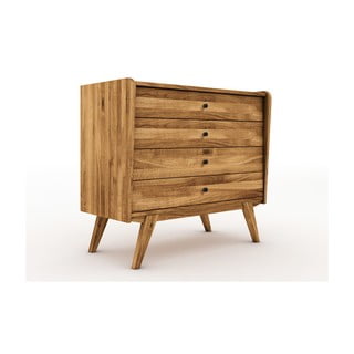 Cassettiera bassa in legno di quercia 100x90 cm Retro - The Beds
