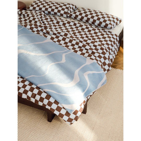 Coperta blu/color crema 150x200 cm Felu – noo.ma-image-2