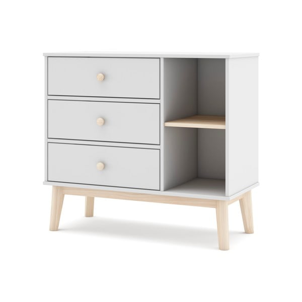 Cassettiera bassa bianca per bambini 90x81 cm Esteban - Marckeric-image-2