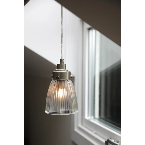 Lampadario argentato con paralume in vetro ø 11 cm Bellis – Markslöjd-image-1