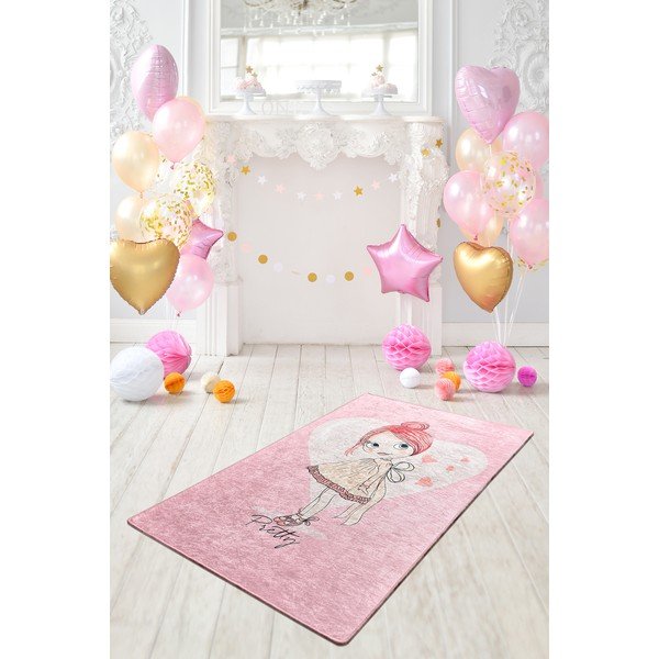 Tappeto rosa antiscivolo per bambini , 140 x 190 cm Pretty - Conceptum Hypnose-image-1