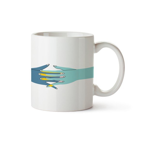 Tazza in ceramica blu e bianca, 370 ml Hands - Really Nice Things