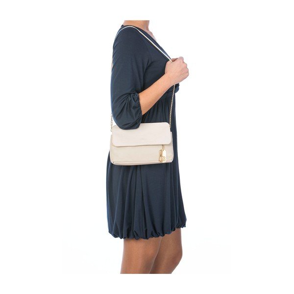 Kožená kabelka Federica Bassi Envelope Beige-image-4