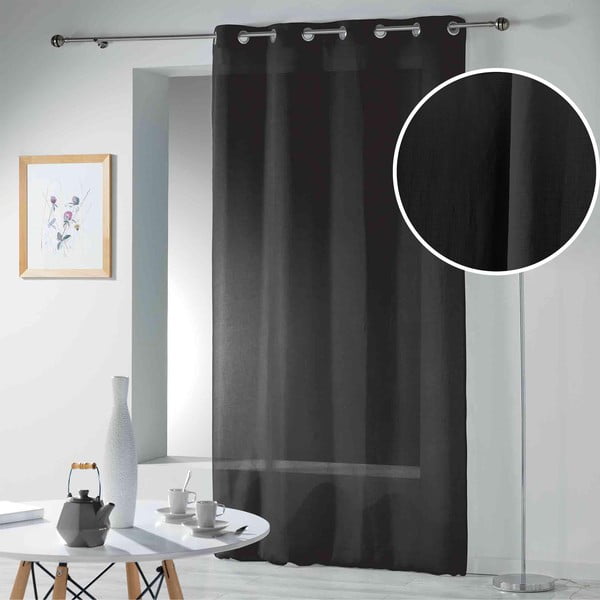 Tenda sottile nera 140x280 cm Telma – douceur d'intérieur-image-3