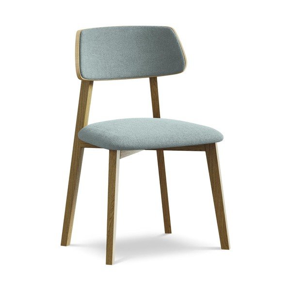 Sedia da pranzo blu in legno massiccio Niu – Makamii