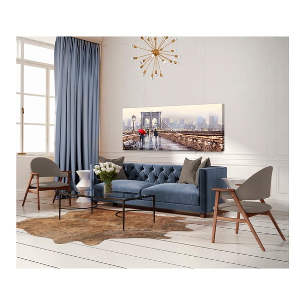 Immagine su tela 45 x 140 cm Canvas Watercolor New York Bridge - Styler-image-1