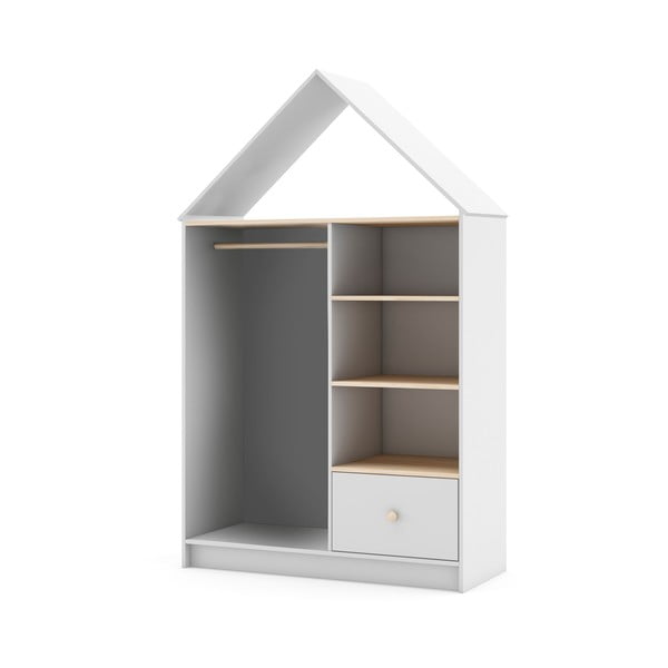 Armadio a giorno bianco per bambini 110x180 cm Estefania - Marckeric-image-4