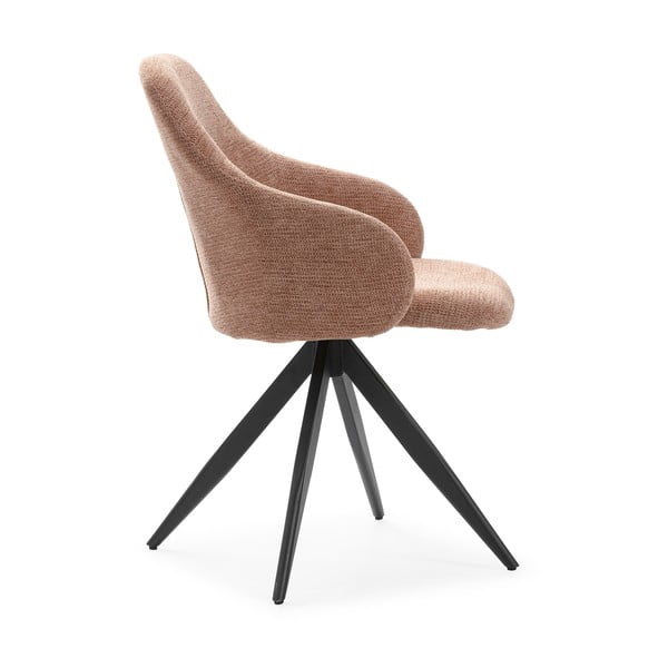 Set di sedie da pranzo marrone chiaro in imbottito con braccioli 2 pz Tamara – Marckeric-image-3