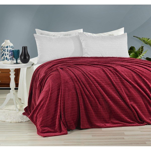 Copriletto rosso per letto matrimoniale 200x220 cm Melinda - Mijolnir-image-1