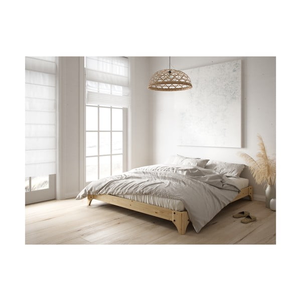 Letto matrimoniale nero in legno di pino con griglia 140x200 cm Elan - Karup Design-image-4