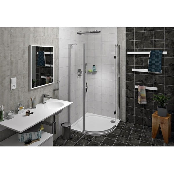 Portasciugamani in alluminio bianco, larghezza 60 cm Patron - Sapho-image-2