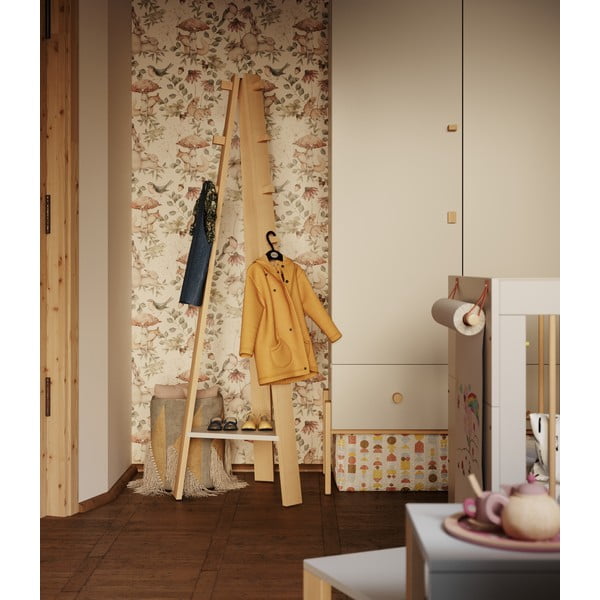 Appendiabiti per bambini in legno di faggio grigio chiaro/naturale Cube - Pinio-image-1