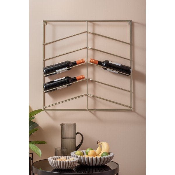 Portabottiglie da parete dorato in metallo numero di bottiglie 10 67x66x7,5 cm Cuadro – PT LIVING-image-1