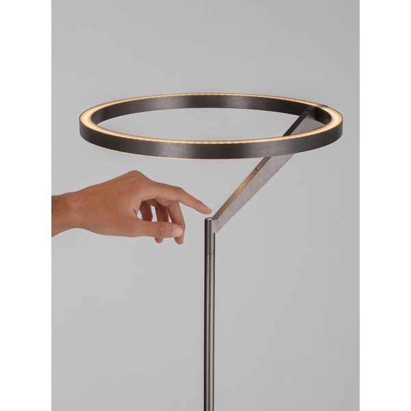 Lampada da terra LED argentata in alluminio con intensità regolabile (altezza totale 168 cm) Tilia – Nova Luce-image-2