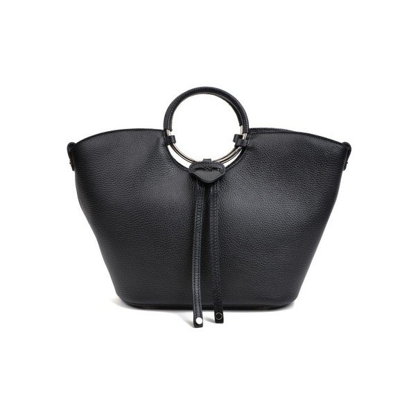 Černá kožená kabelka Anna Luchini Emma