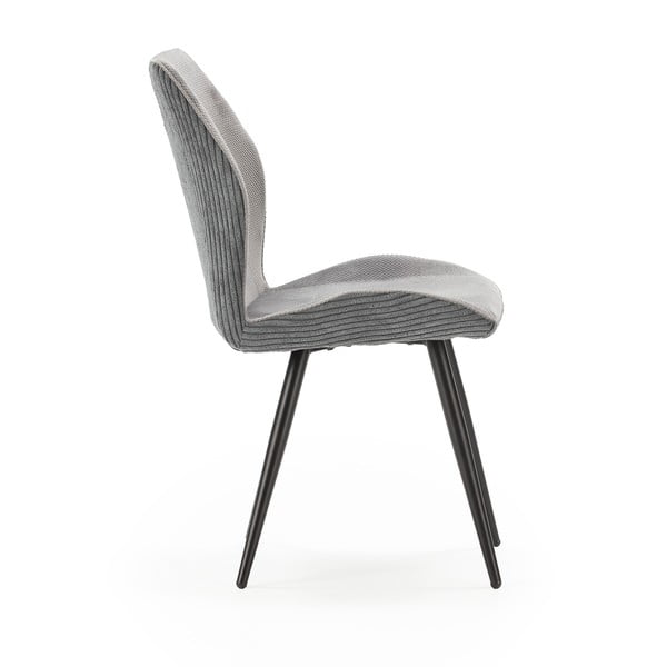 Set di 2 sedie da pranzo in velluto a coste grigio chiaro Adaya - Marckeric-image-3