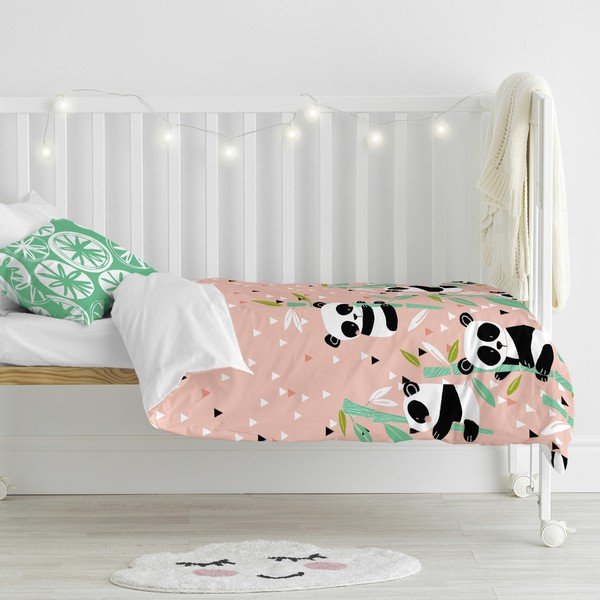 Biancheria da letto in cotone per bambini , 115 x 145 cm Panda Garden - Moshi Moshi-image-1