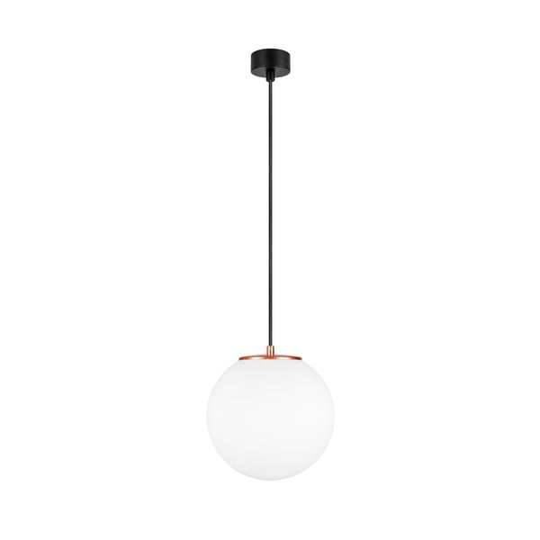 Lampada a sospensione bianca con attacco color rame TSUKI M, ⌀ 25 cm Tsuki - Sotto Luce