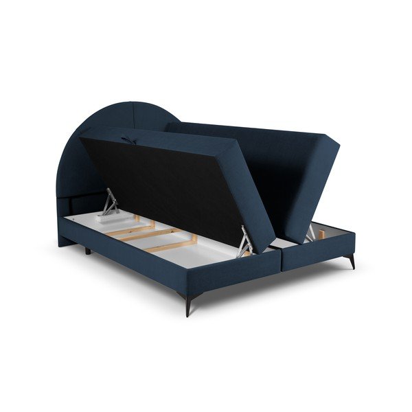 Letto boxspring blu scuro con contenitore 180x200 cm Sunset - Cosmopolitan Design-image-4