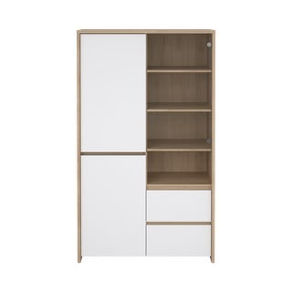Vetrina bianca e di colore naturale con effetto rovere 100x170x48 cm Next – Tvilum