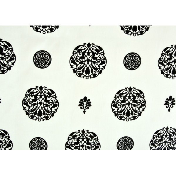 Biancheria da letto singola in cotone sateen bianco e nero 140x200 cm Ornament - Unknown-image-1